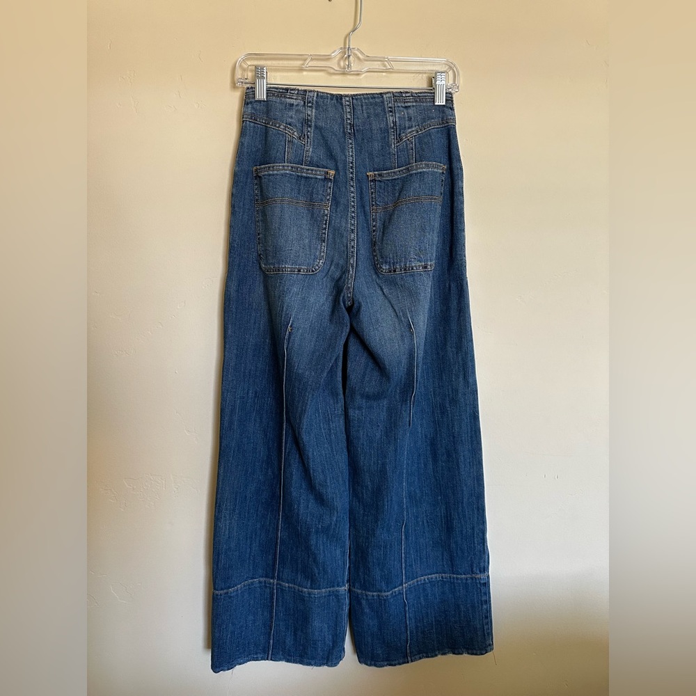 Anthropologie Pilcro Ultra High-Rise Seamed Wide-Leg Jeans - Picture 7 of 8